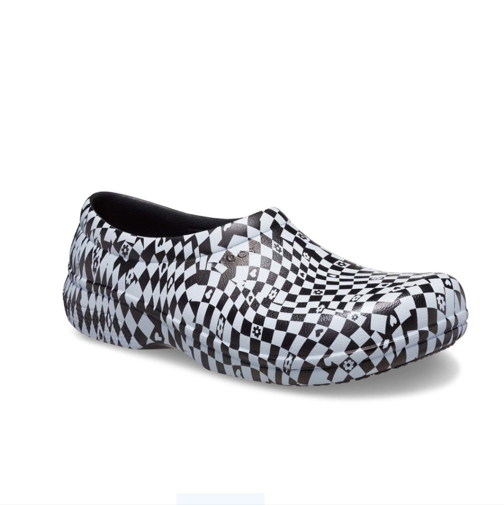 Crocs at Work Unisex On The Clock Graphic Work Slip On Clogs NWT
